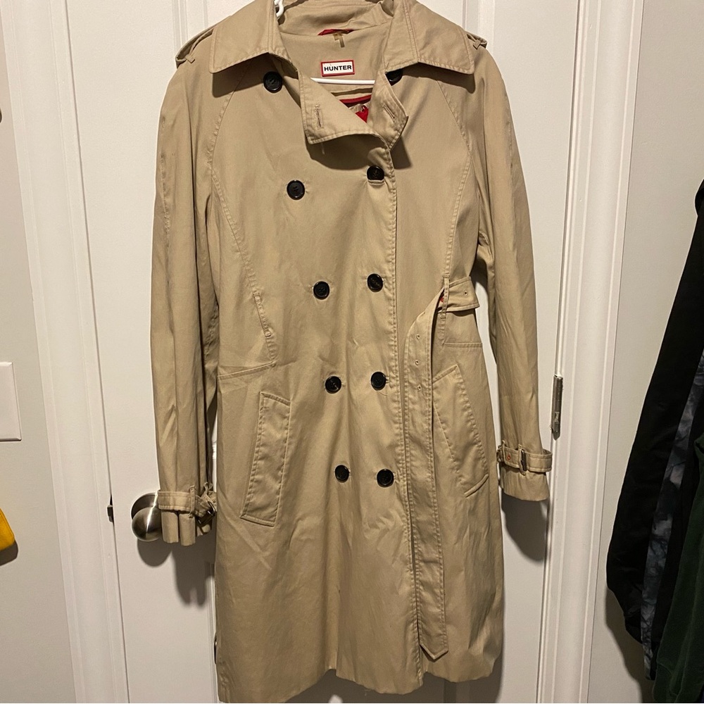 Hunter Trench Coat/Rain Coat with Removable Liner and Belt Size 10